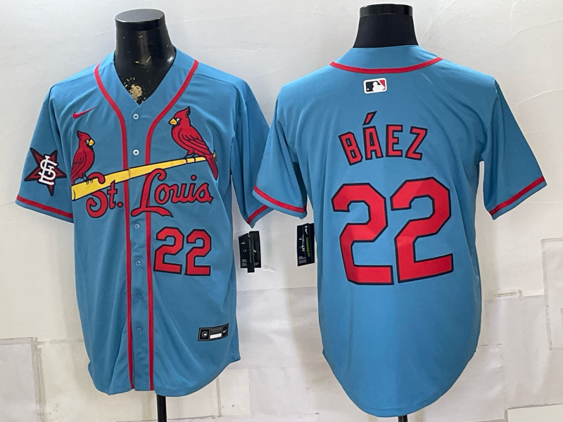Men 2026 St.Louis Cardinals #22 Baez blue Nike MLB Jersey 0823002->st.louis cardinals->MLB Jersey